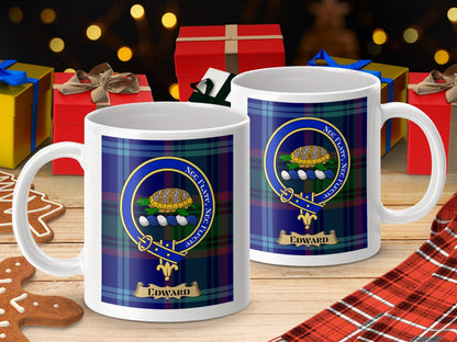 Physical Item Edward Clan Scottish Tartan Crest Mug