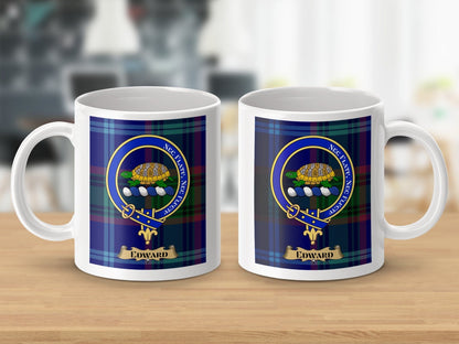 Physical Item Edward Clan Scottish Tartan Crest Mug