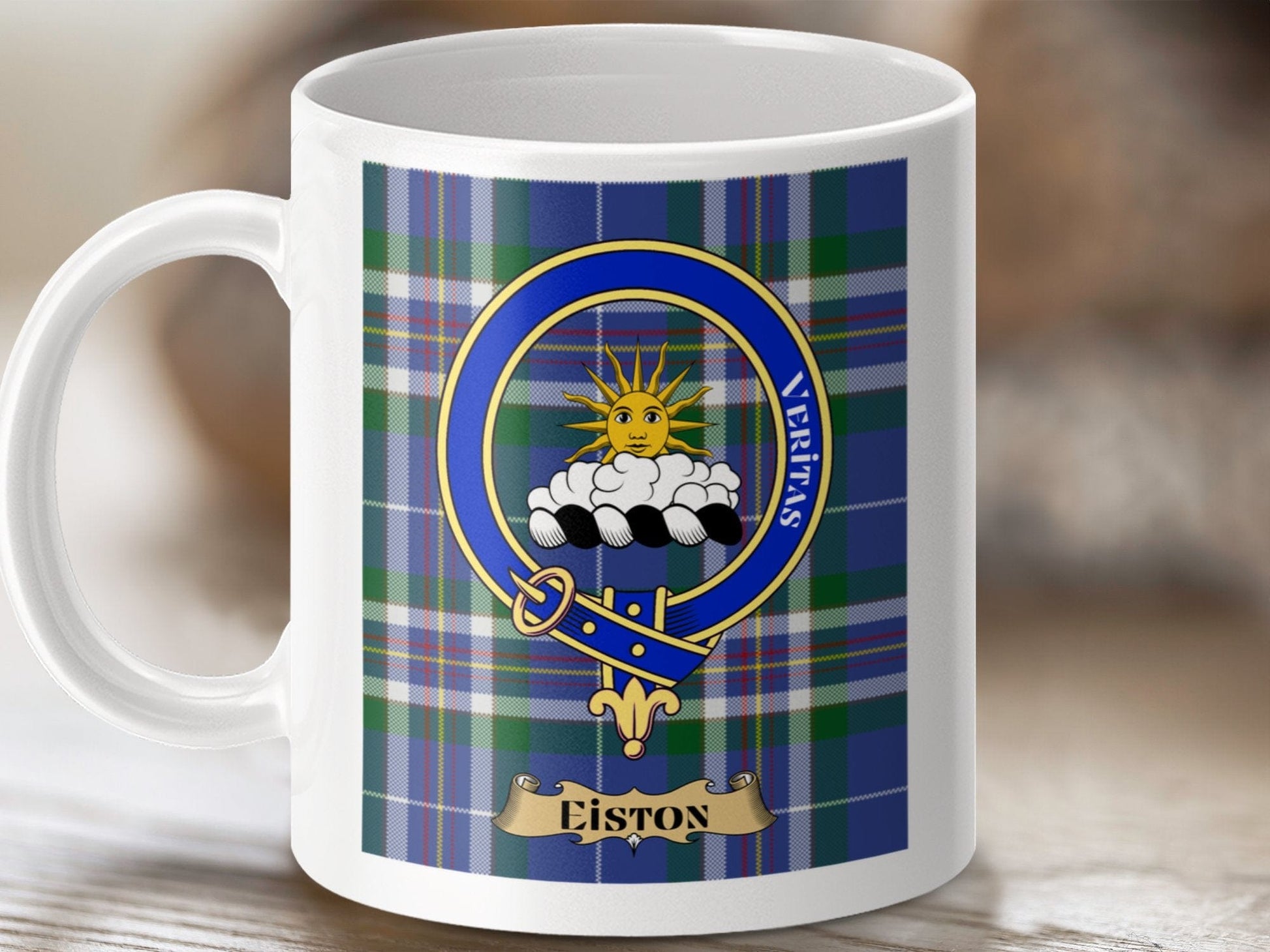 Physical Item Eiston Clan Scottish Tartan Crest Mug