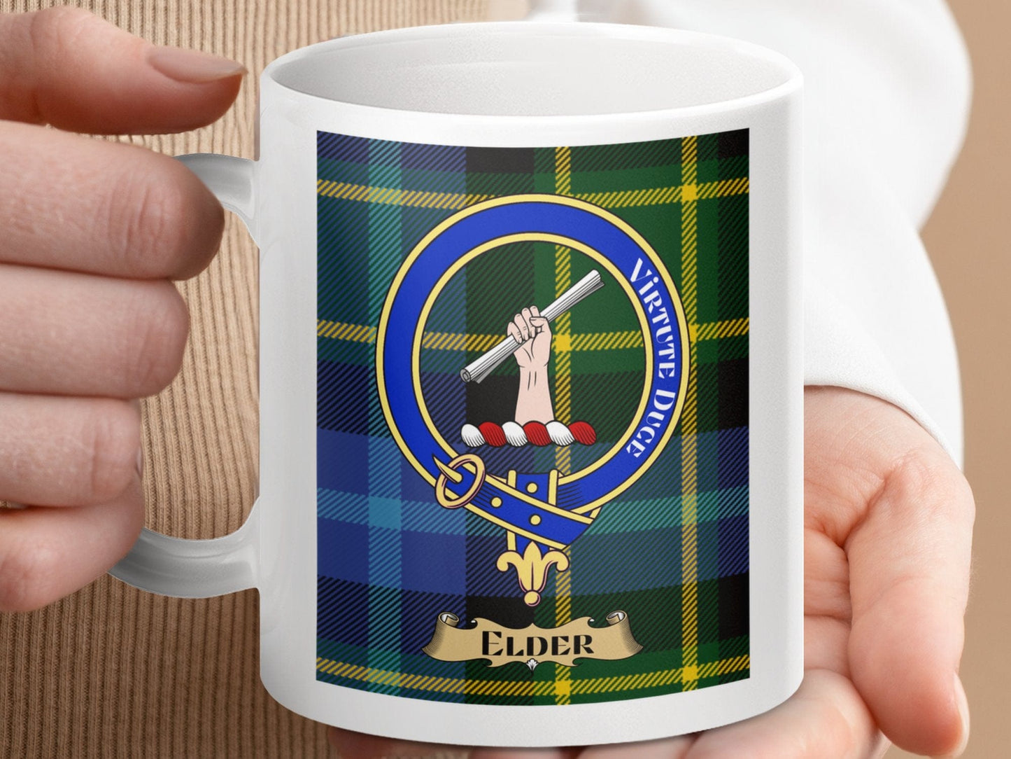 Physical Item Elder Clan Scottish Tartan Crest mug