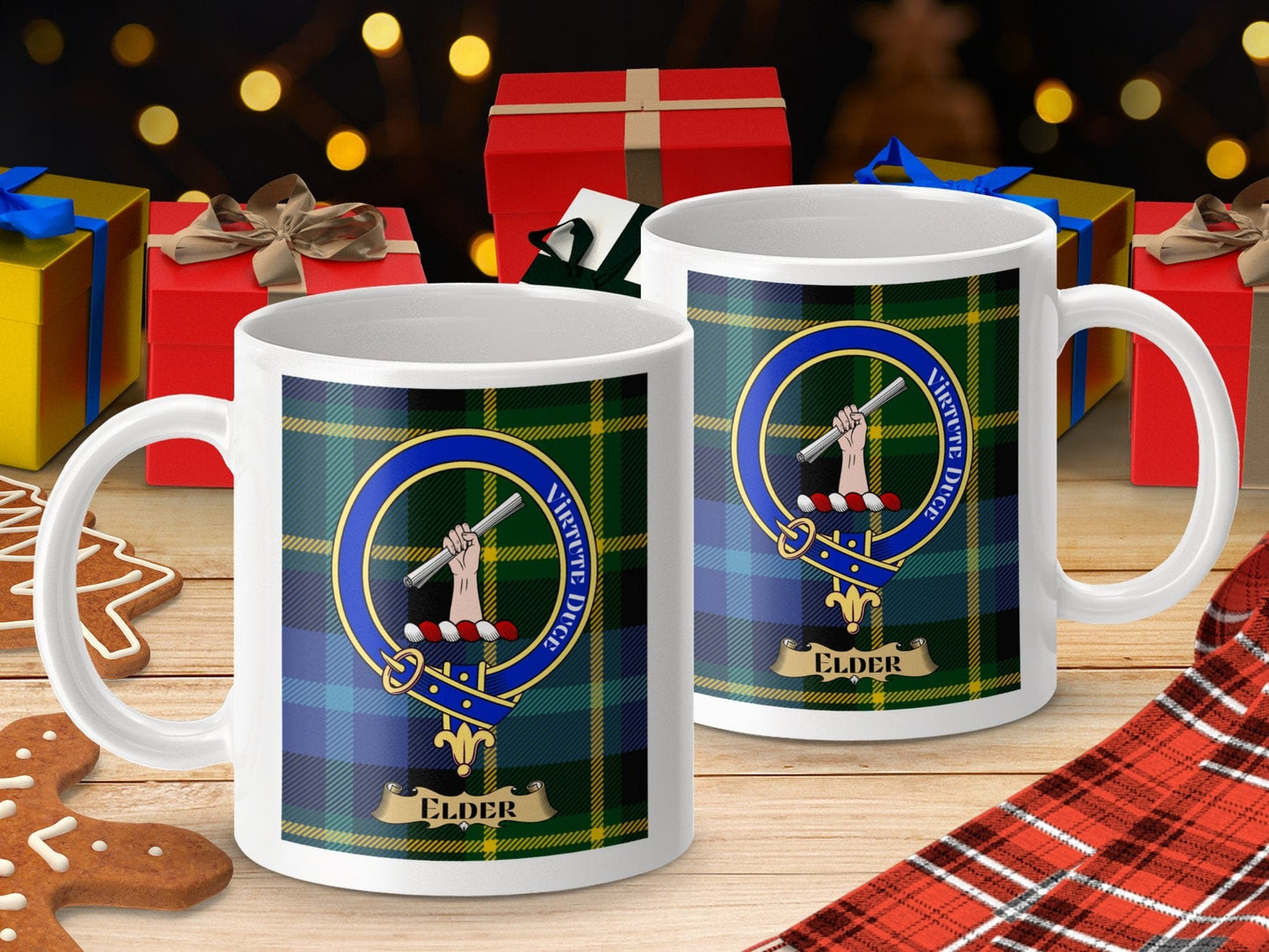 Physical Item Elder Clan Scottish Tartan Crest mug