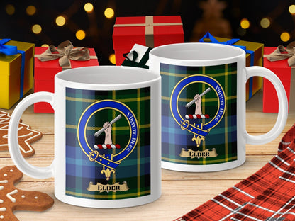 Physical Item Elder Clan Scottish Tartan Crest mug