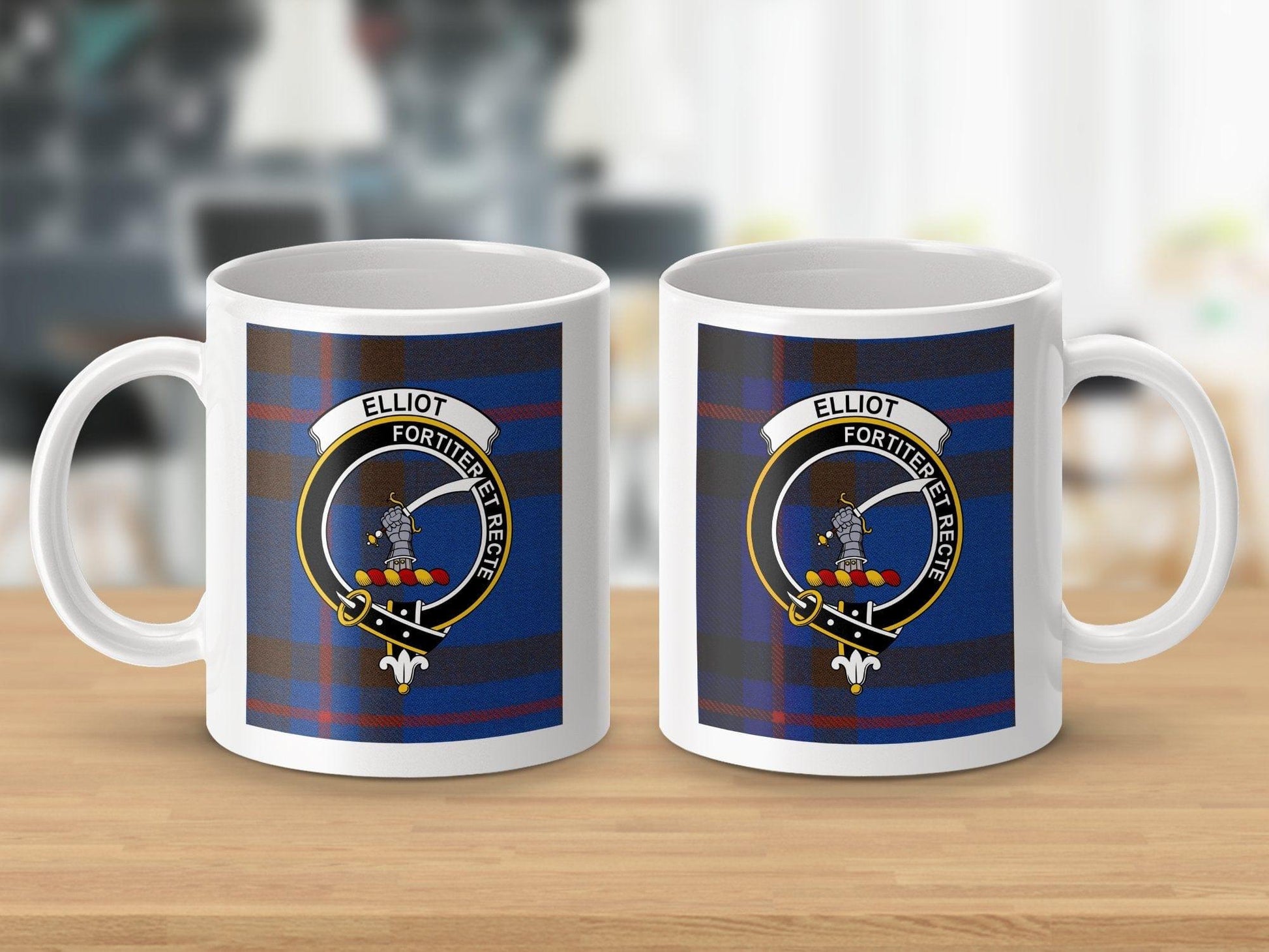 Physical Item Elliot Clan Scottish Tartan Crest Mug