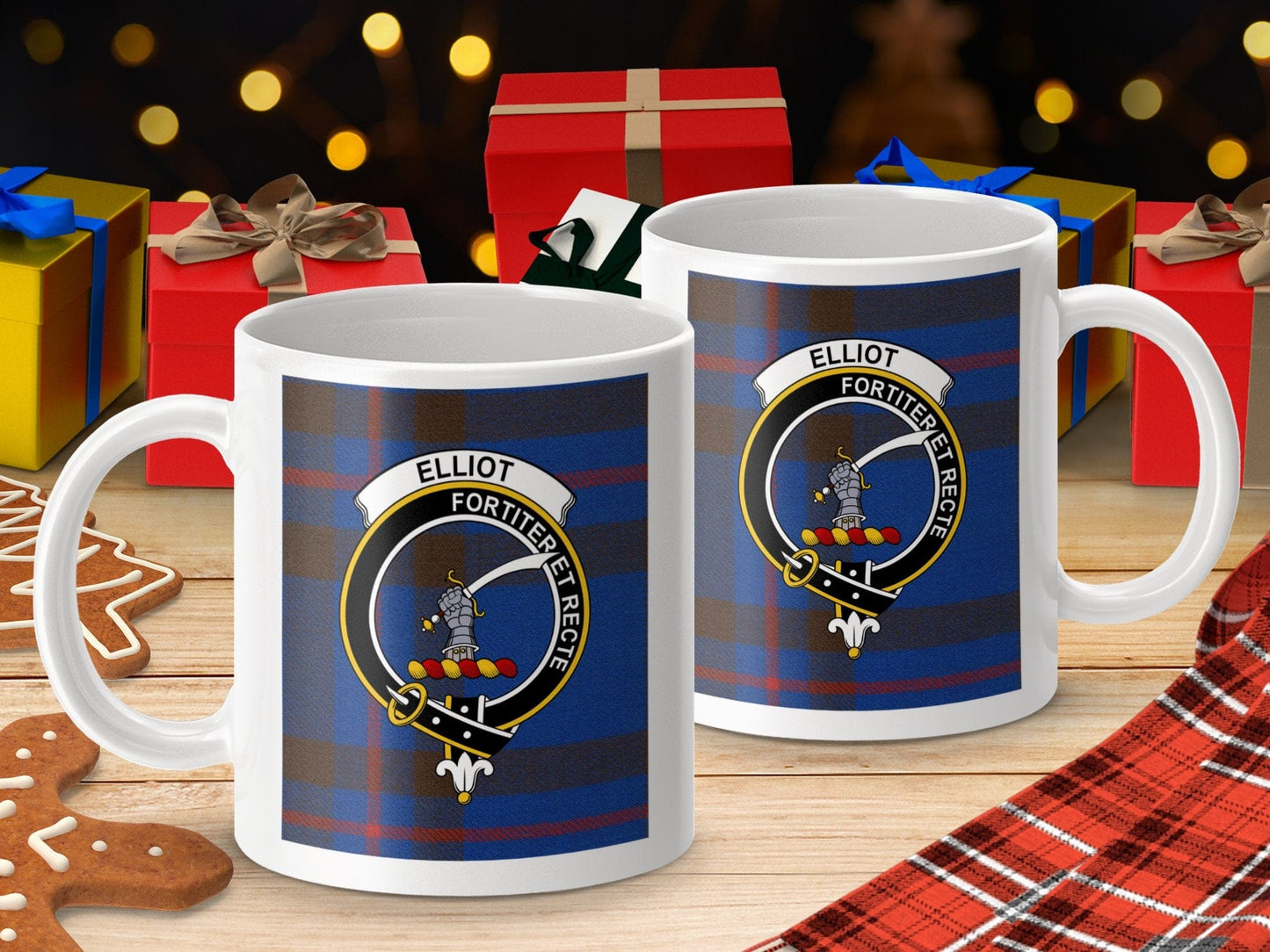 Physical Item Elliot Clan Scottish Tartan Crest Mug