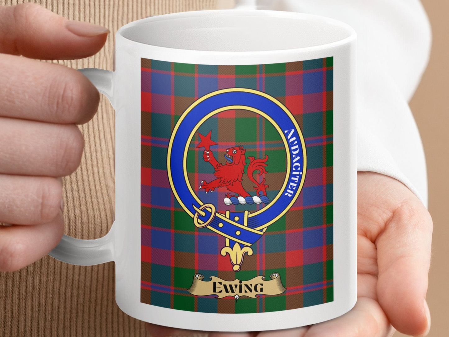 Physical Item Ewing Clan Scottish Tartan Crest Mug