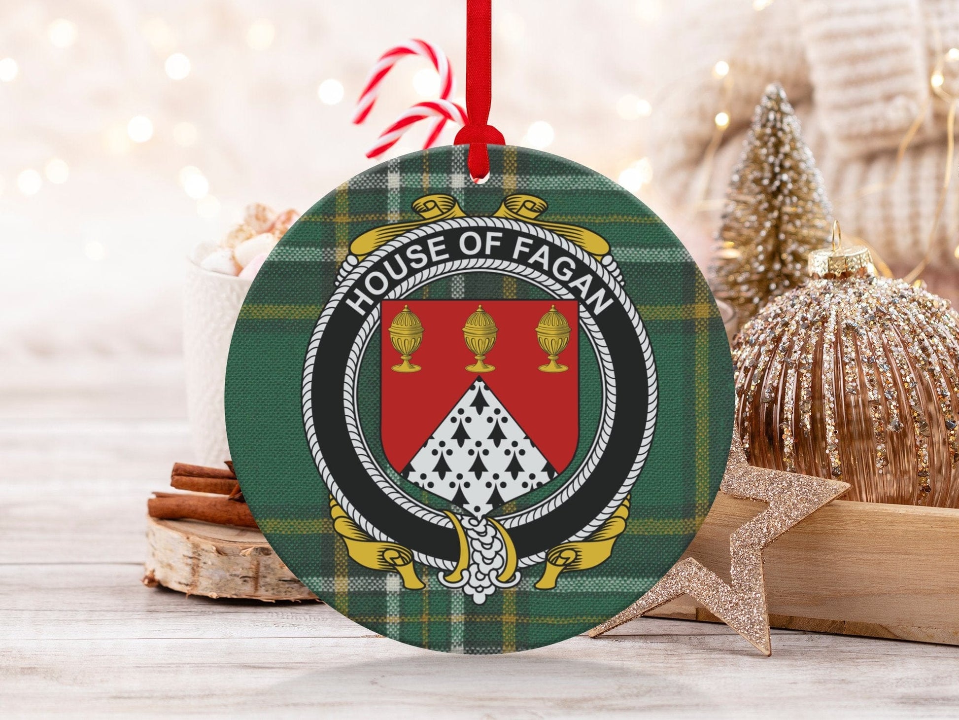 Physical Item Fagan Crest Irish tartan Christmas Ornament Decoration Ornaments