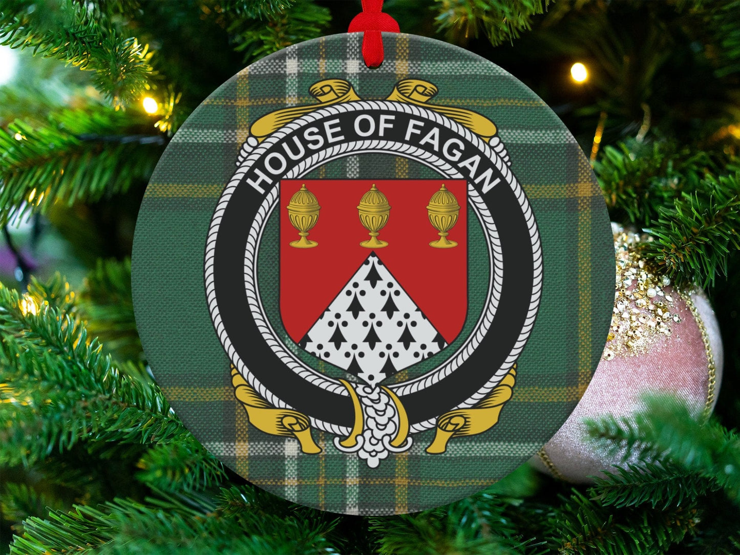 Physical Item Fagan Crest Irish tartan Christmas Ornament Decoration Ornaments