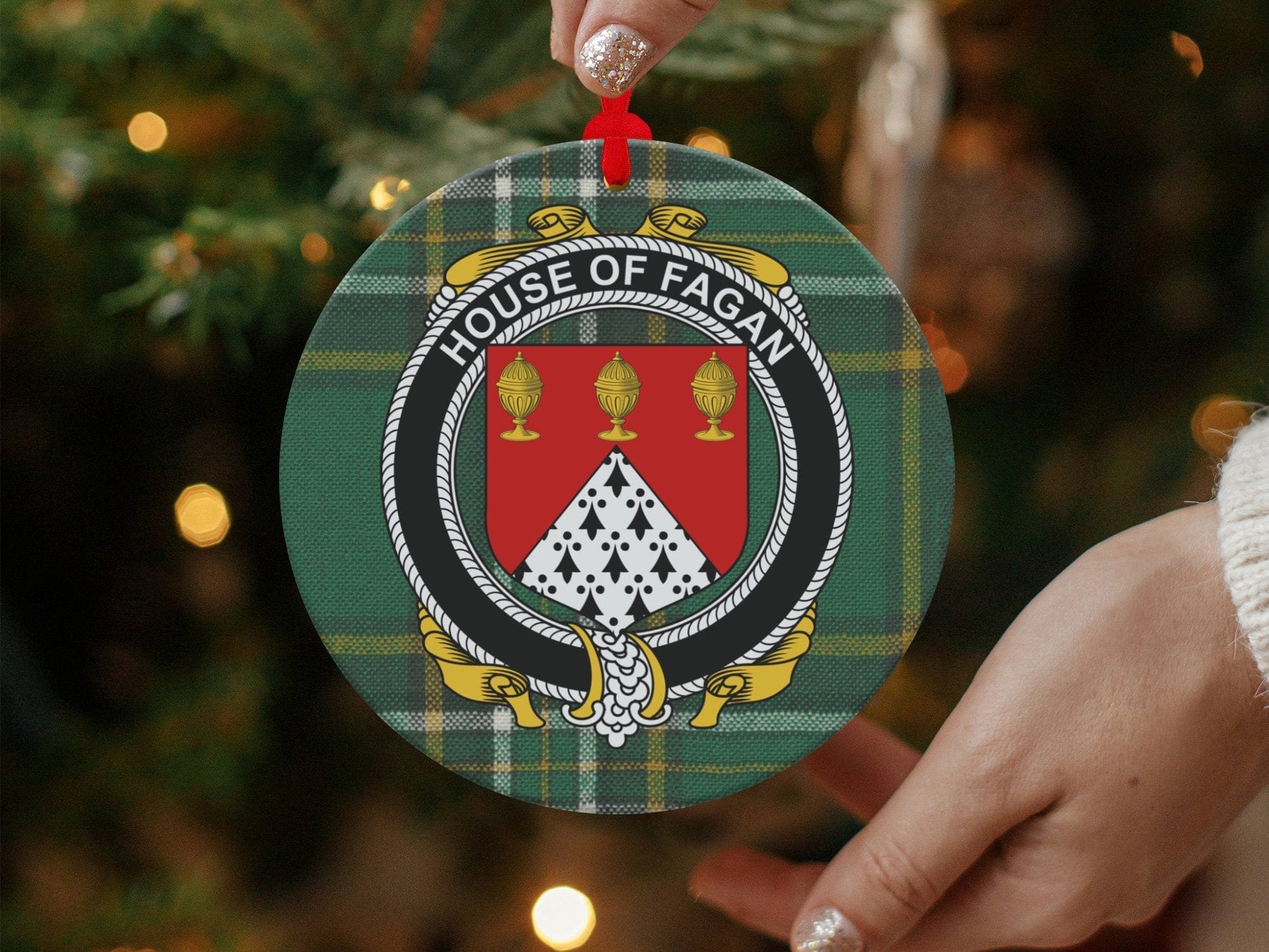 Physical Item Fagan Crest Irish tartan Christmas Ornament Decoration Ornaments