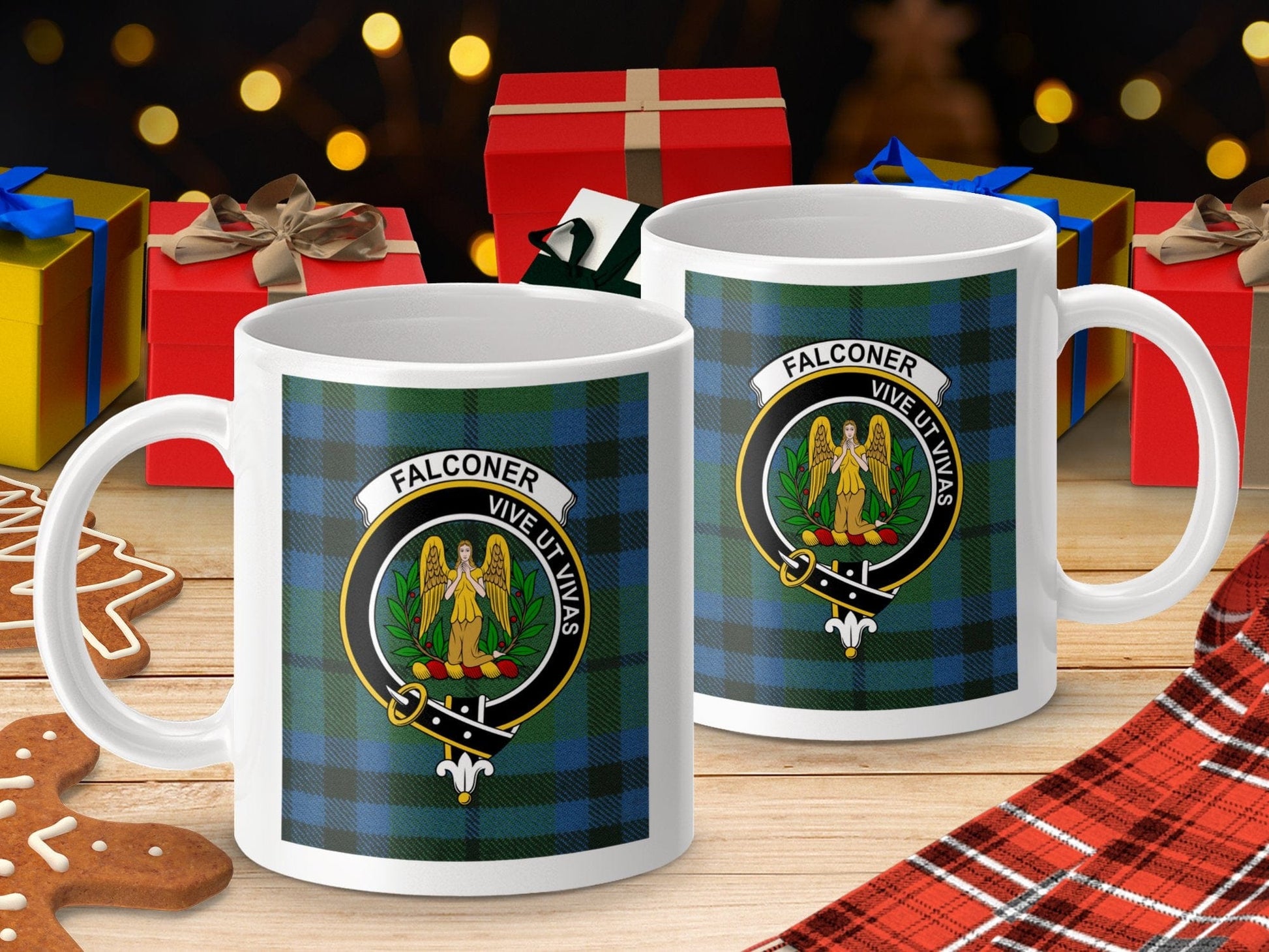 Physical Item Falconer Clan Scottish Tartan Crest Mug