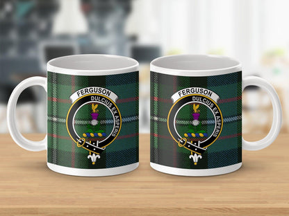 Ferguson Clan Dulcius Ex Asperis Tartan Mug - Celtic Ancestry Gifts