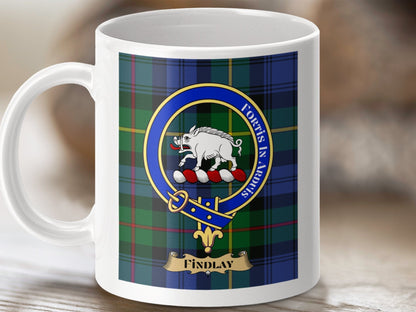 Physical Item Findlay Clan Scottish Tartan Crest Mug