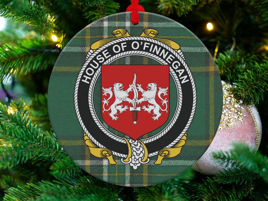 Physical Item Finnegan Crest Irish tartan Christmas Ornament Decoration