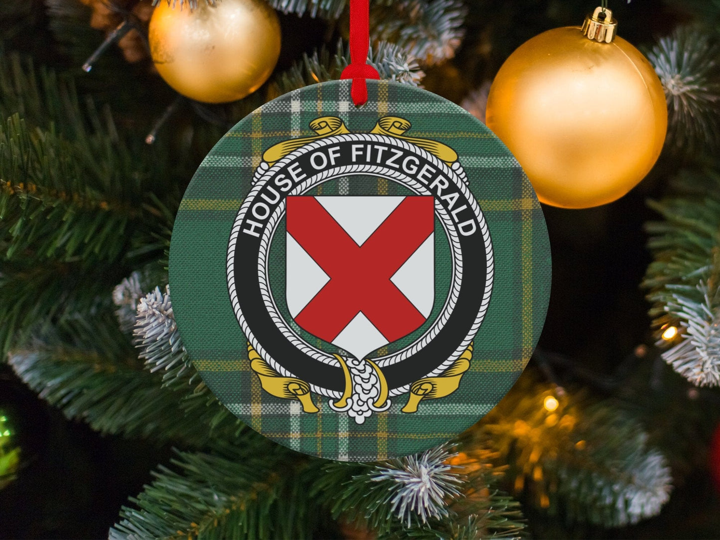 Physical Item Fitzgerald Crest Irish tartan Christmas Ornament Decoration Ornaments