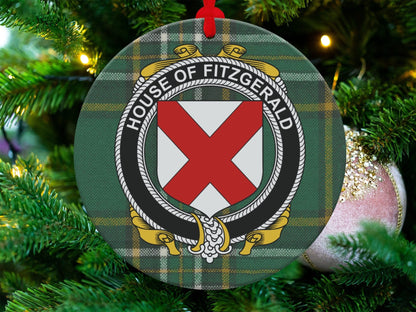 Physical Item Fitzgerald Crest Irish tartan Christmas Ornament Decoration Ornaments