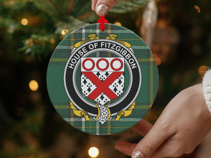 Physical Item Fitzgibbon Crest Irish tartan Christmas Ornament Decoration