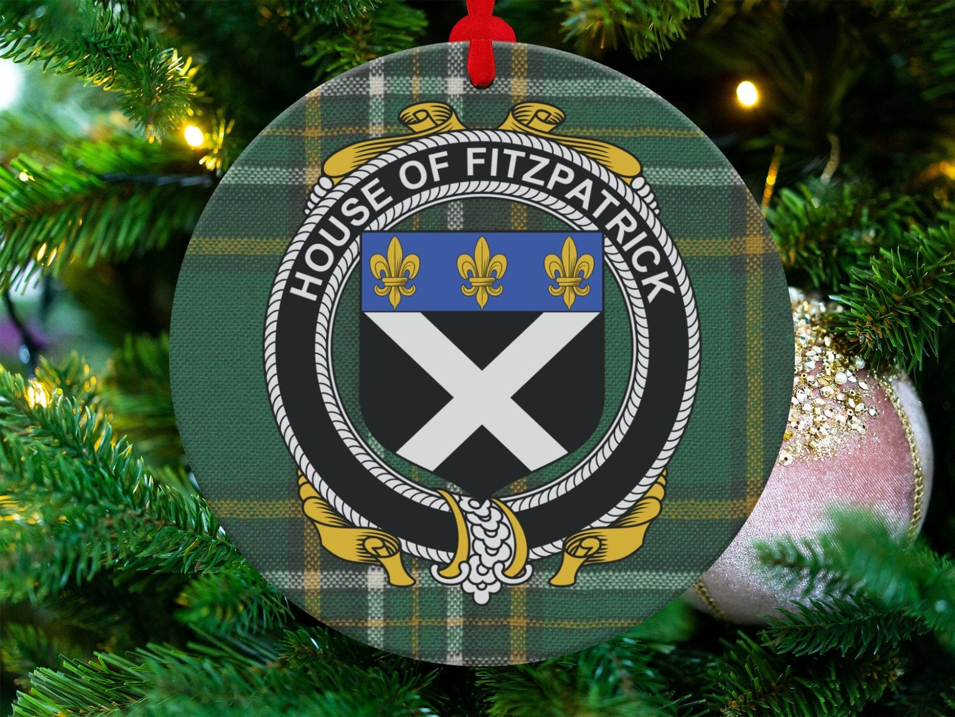 Physical Item Fitzpatrick Crest Irish tartan Christmas Ornament Decoration