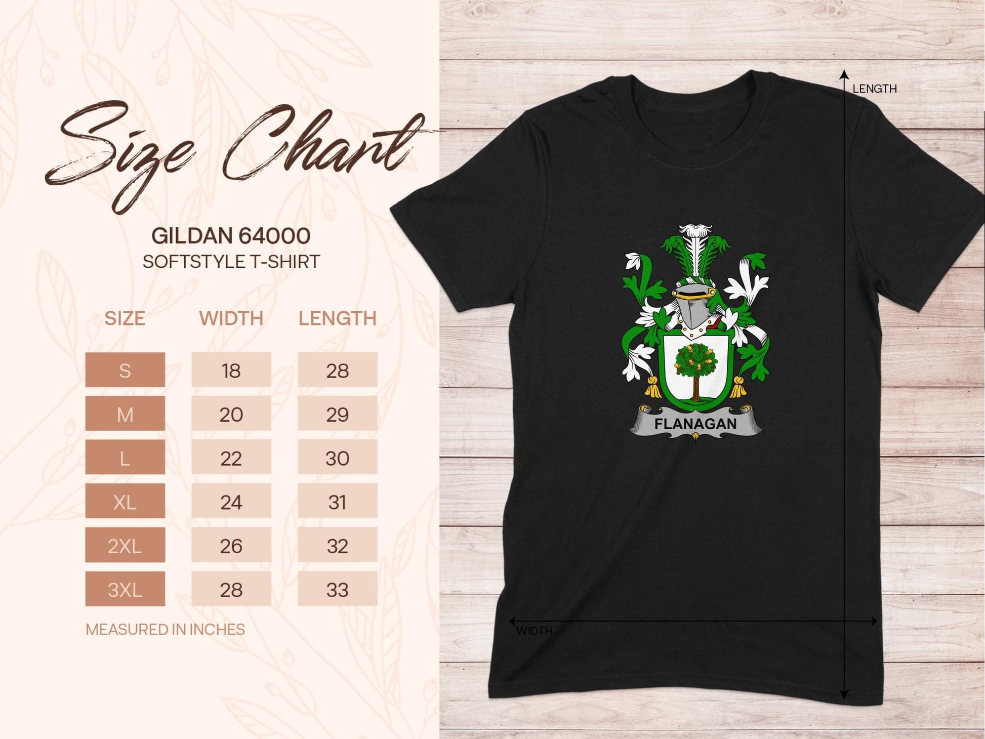 Physical Item Flanagan Surname Irish Heraldry Unisex T-Shirt