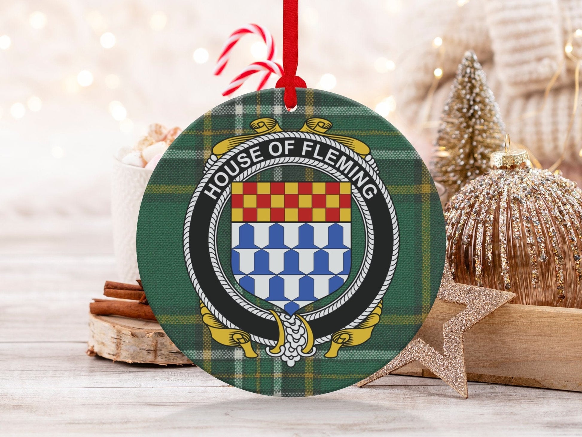 Physical Item Fleming Crest Irish tartan Christmas Ornament Decoration Ornaments