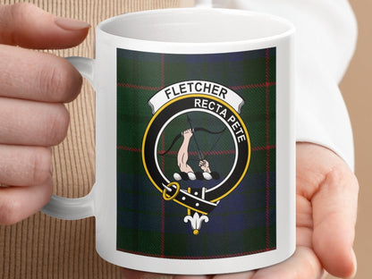 Physical Item Fletcher Clan Recta Pete Crest Scottish Tartan Mug