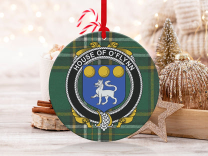 Physical Item Flynn Crest Irish tartan Christmas Ornament Decoration Ornaments