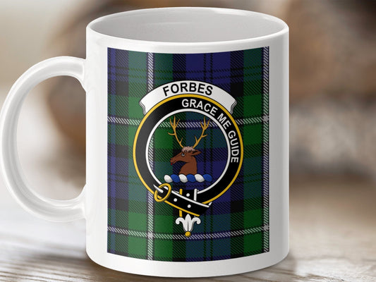 Physical Item Forbes Clan Scottish Tartan Crest Mug