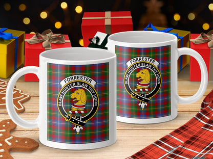 Physical Item Forrester Clan Scottish Tartan Crest Mug