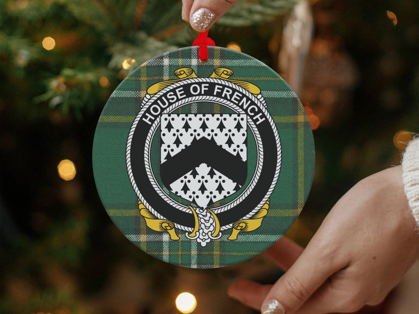 Physical Item French Crest Irish tartan Christmas Ornament Decoration Ornaments