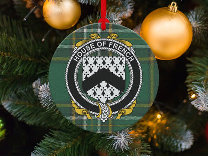 Physical Item French Crest Irish tartan Christmas Ornament Decoration Ornaments