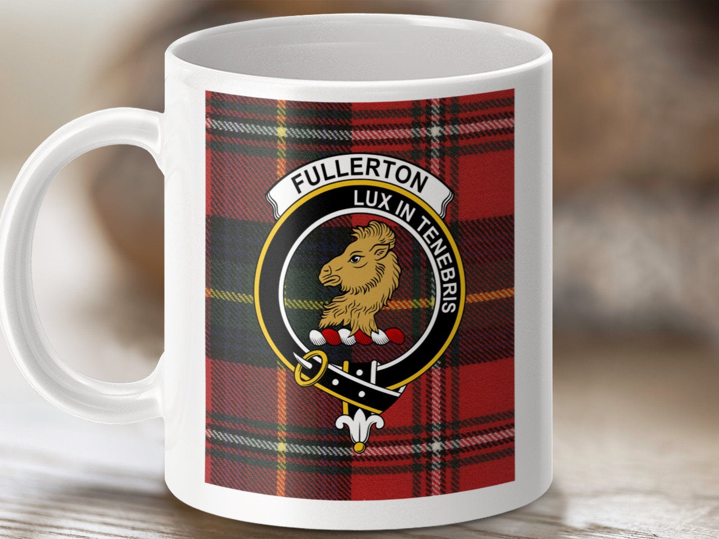 Physical Item Fullerton Clan Scottish Tartan Crest Mug