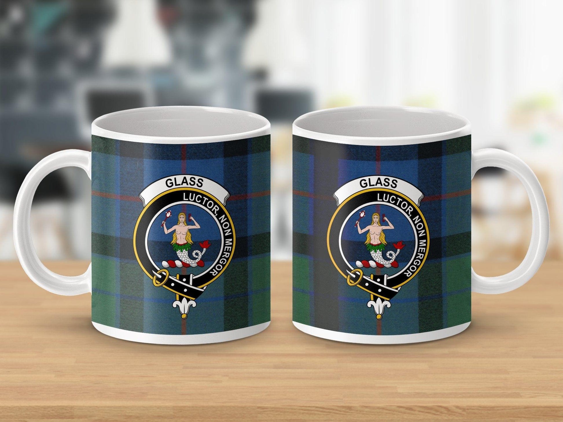Physical Item Glass Clan Crest Tartan Scottish Mug