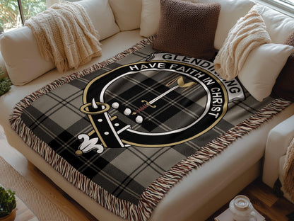 Physical Item Glendinning Clan Crest Tartan Scottish Woven Blanket