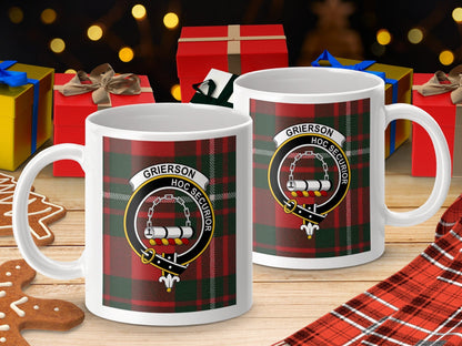 Physical Item Grierson Clan Scottish Tartan Crest Mug