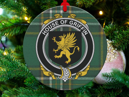 Physical Item Griffin Crest Irish tartan Christmas Ornament Decoration