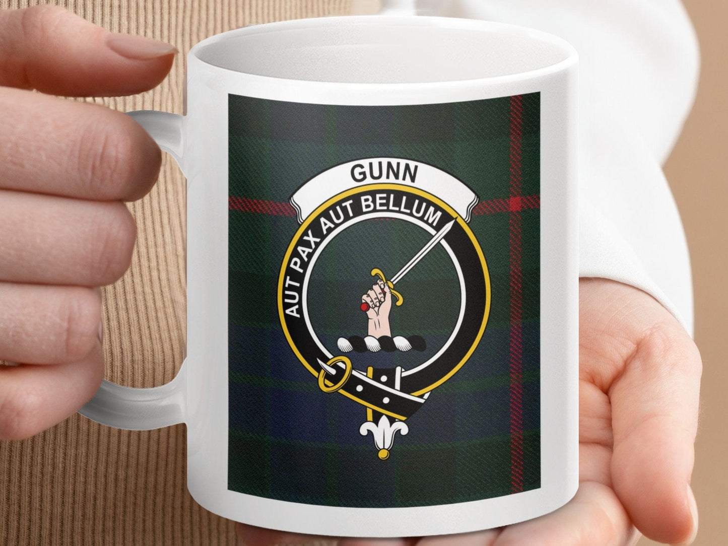 Physical Item Gunn Clan Scottish Tartan Crest Mug