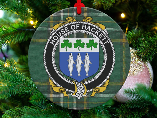 Physical Item Hackett Crest Irish tartan Christmas Ornament Decoration