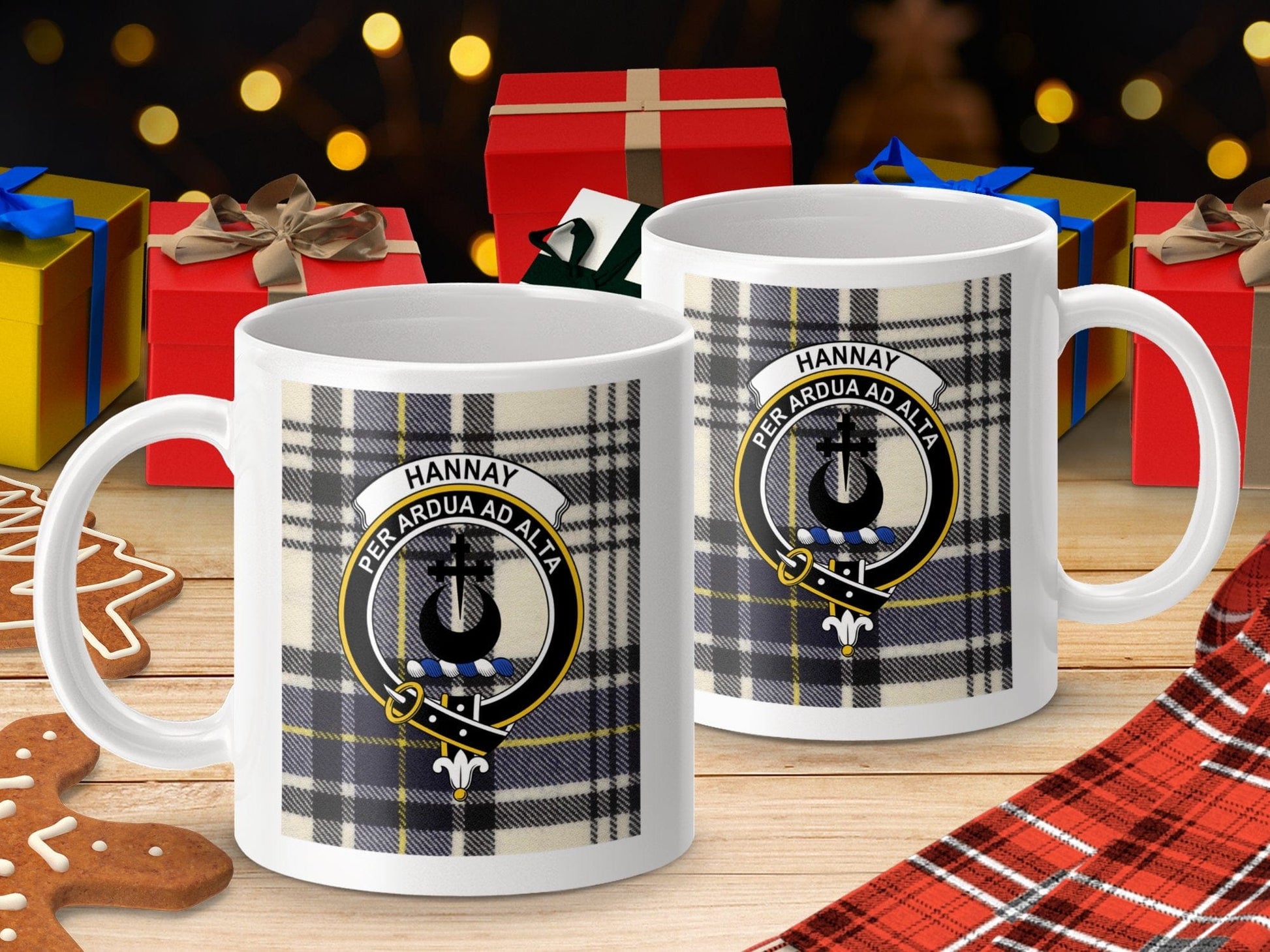 Physical Item Hannay Clan Crest Tartan Plaid Pattern Mug