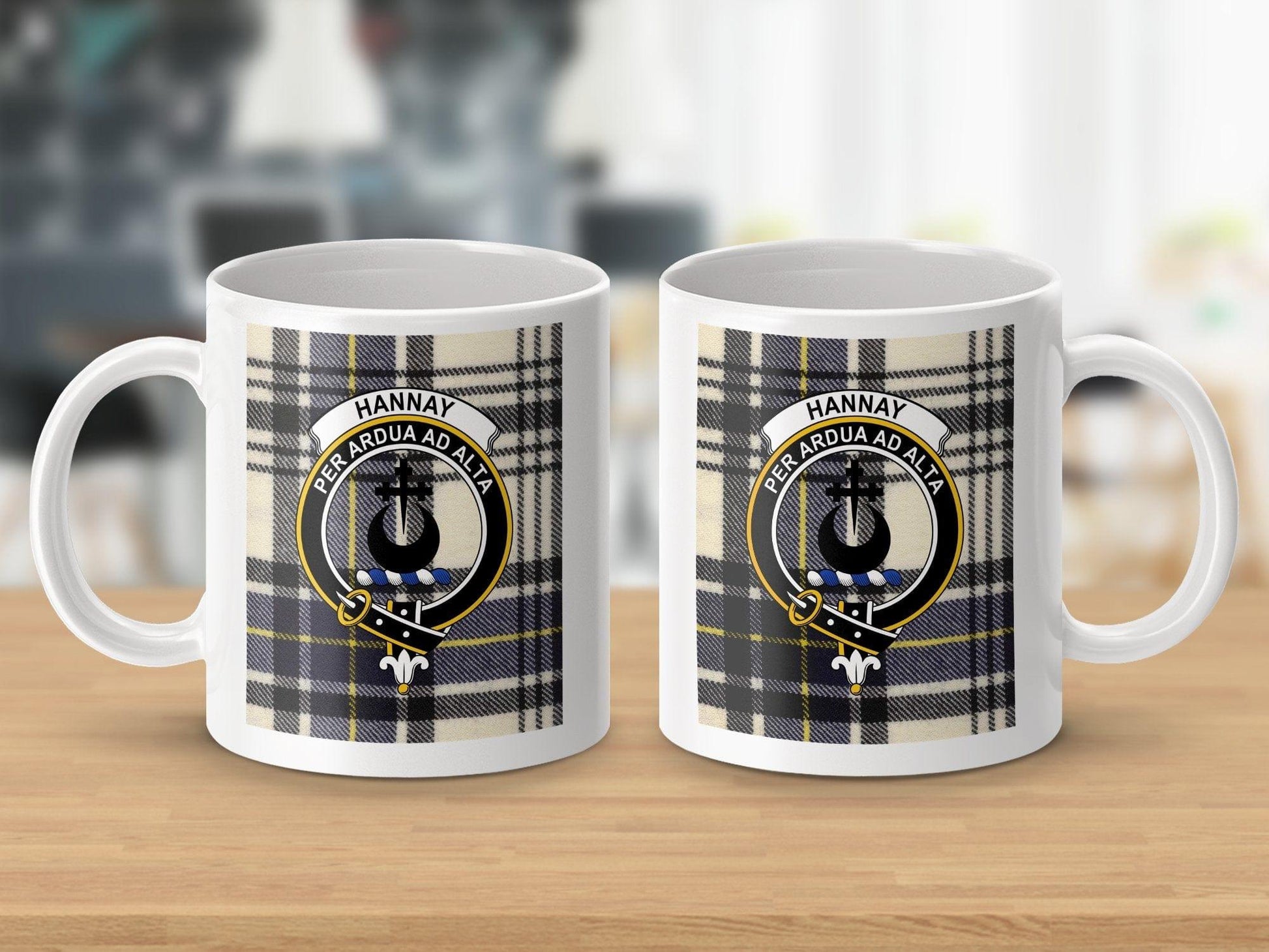 Physical Item Hannay Clan Scottish Tartan Crest Mug
