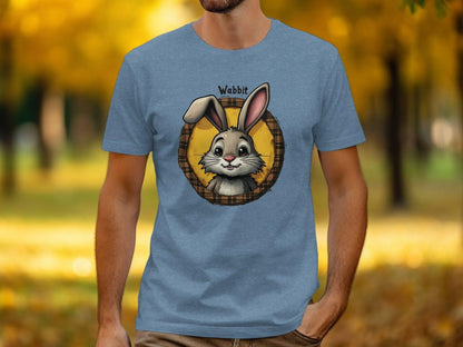 Physical Item Heather Indigo / S Cute Bunny with Scottish Saying Wabbit T-Shirts