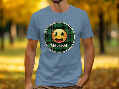 Physical Item Heather Indigo / S Funny Scottish Wheesht Emoji T-Shirts