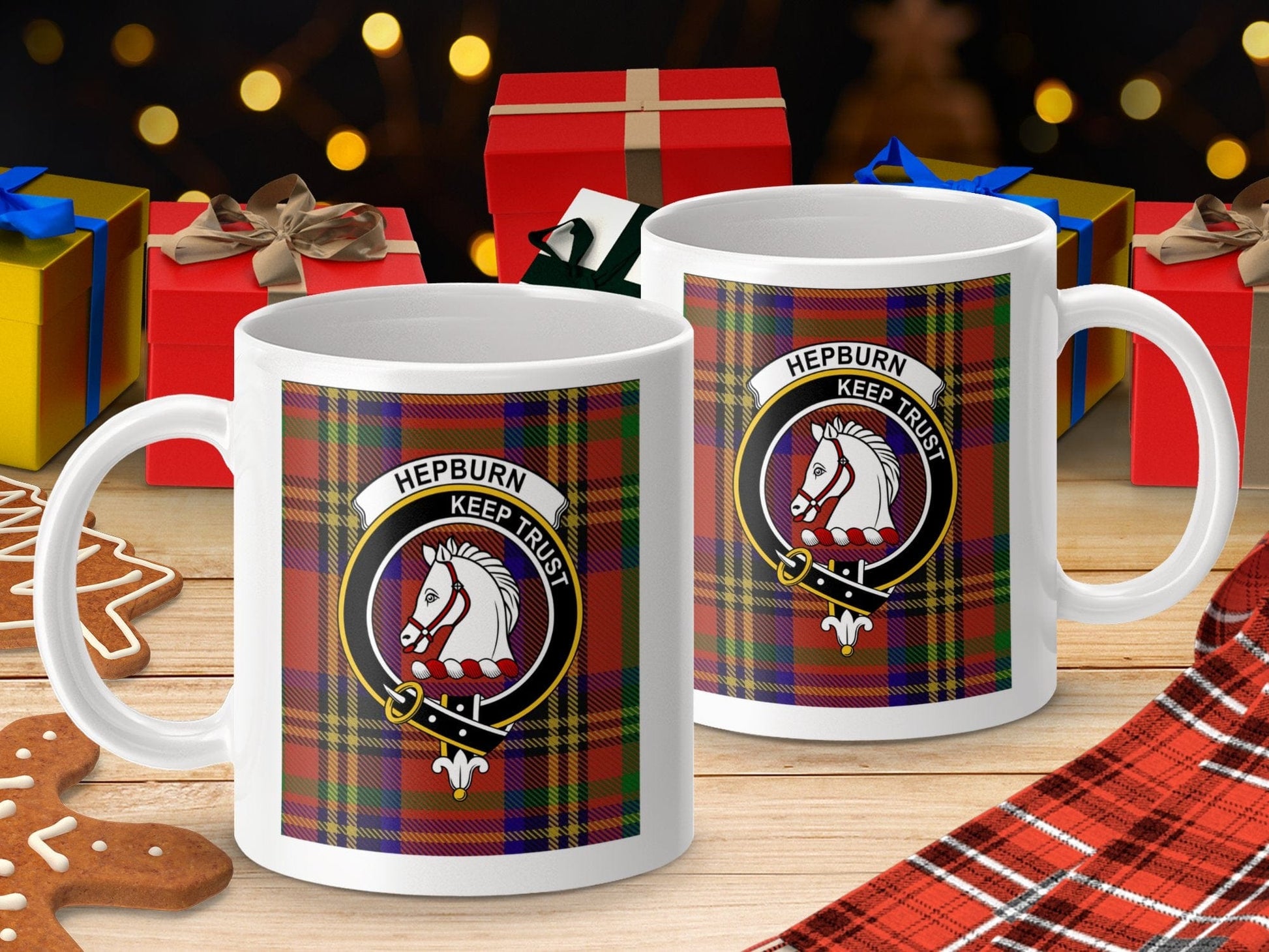 Physical Item Hepburn Clan Scottish Tartan Crest Mug