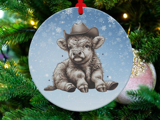 Physical Item Highland Cow Christmas Ornament T-Shirts