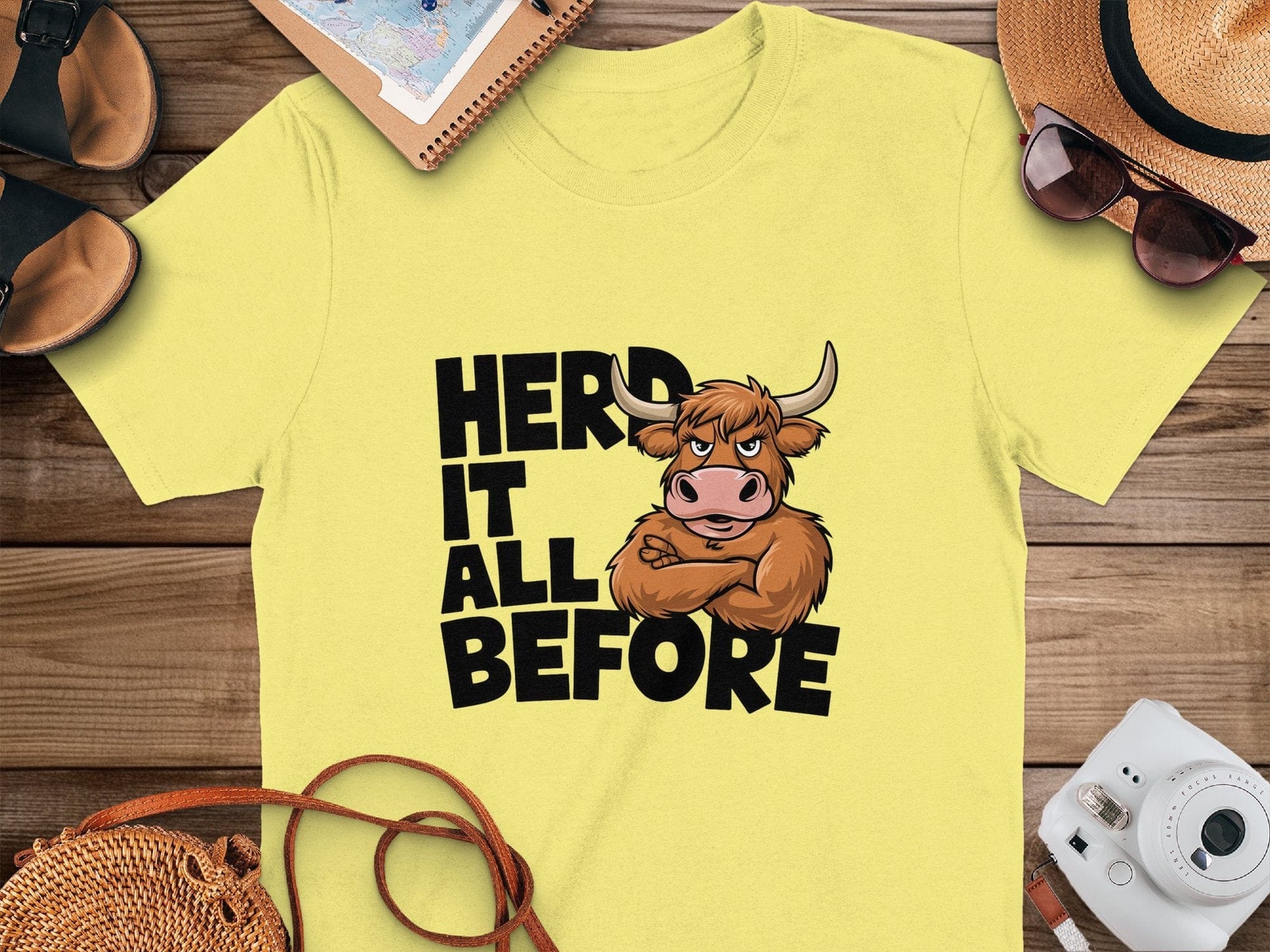 Physical Item Highland Cow Herd It All Before T-Shirts