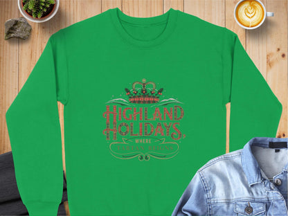 Physical Item Highland Holidays Where Tartan Reigns Sweatshirts