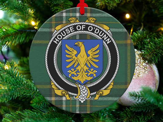 Physical Item House of O'Dunn Crest Irish tartan Christmas Ornaments