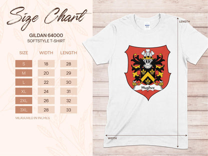 Physical Item Hughes Welsh Surname Coat of Arms Design T-Shirt