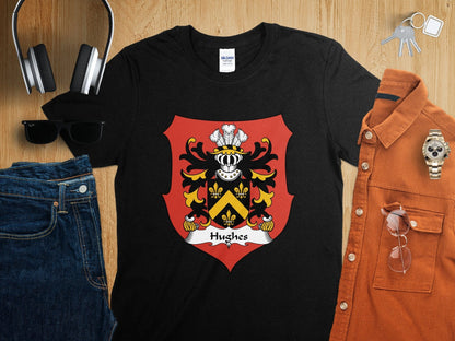 Physical Item Hughes Welsh Surname Coat of Arms Design T-Shirt