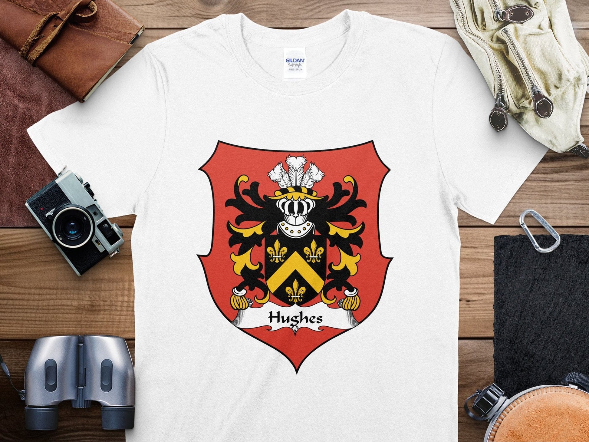 Physical Item Hughes Welsh Surname Coat of Arms Design T-Shirt