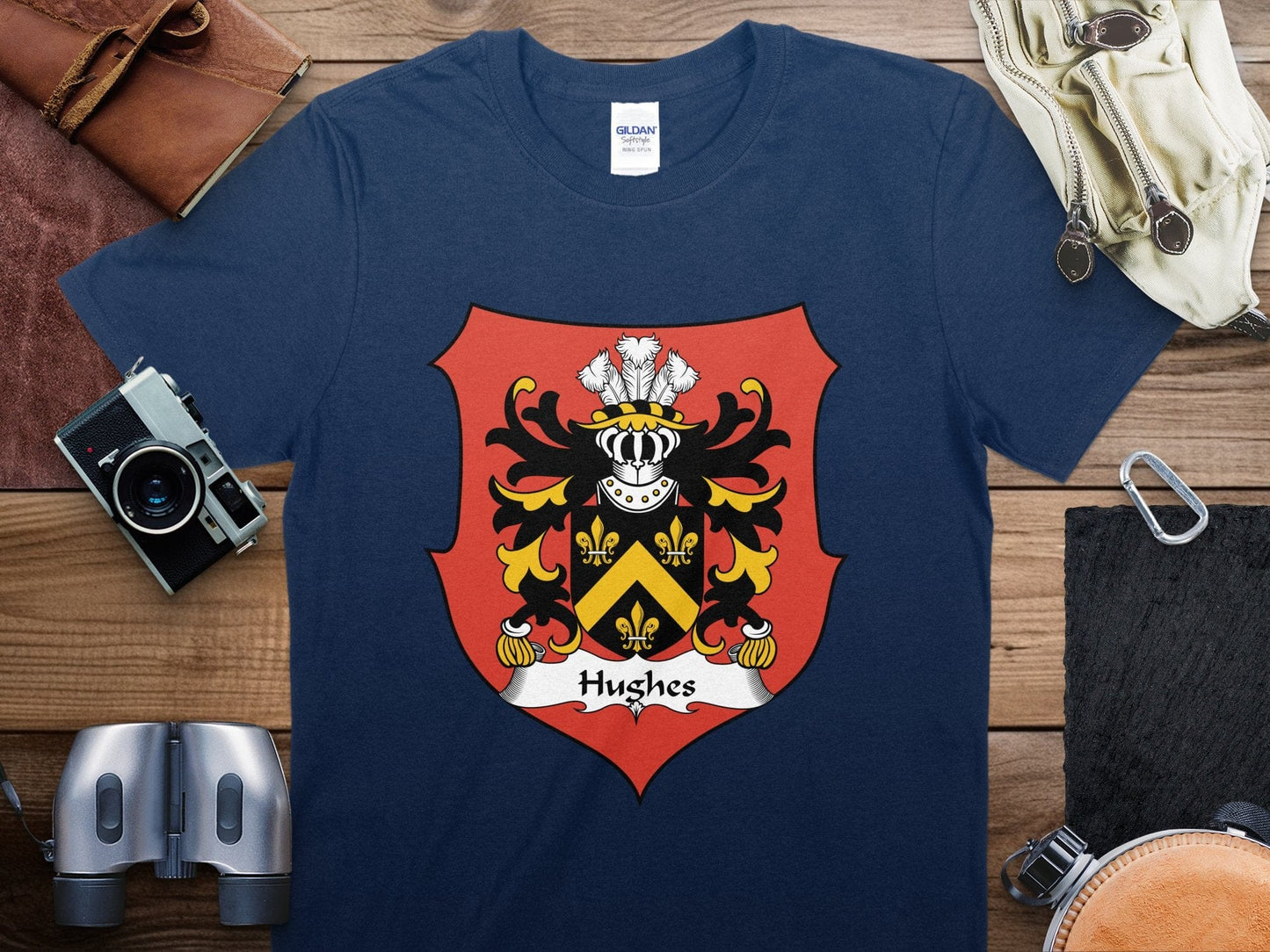 Physical Item Hughes Welsh Surname Coat of Arms Design T-Shirt