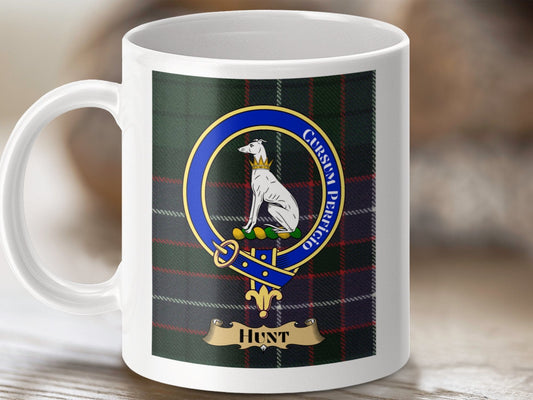 Physical Item Hunt Clan Scottish Tartan Crest Mug