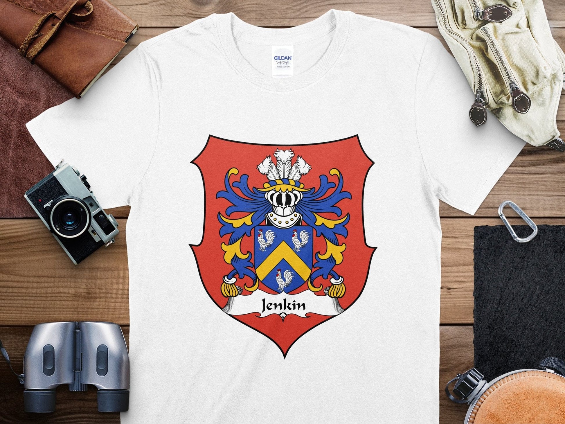 Physical Item Jenkin Coat of Arms Family Crest Design T-Shirt